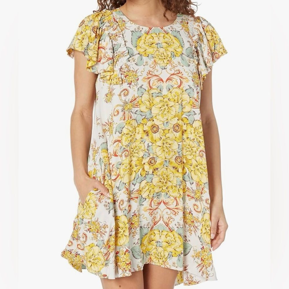 Anthropologie Yara Flutter Sleeve Mini Dress.
